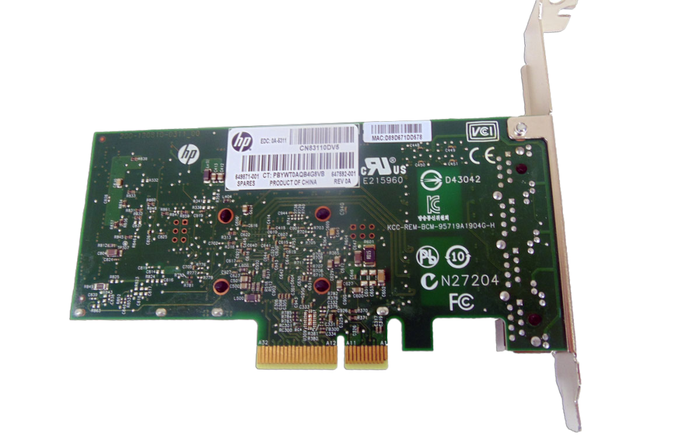 HPE Ethernet 331T Quad Port 1GbE Network Adapter
